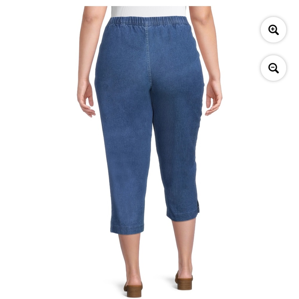 Just My Size Women’s Plus Medium Stonewash Snap Hem Cropped Pants Size 1X NWT - Picture 5 of 10